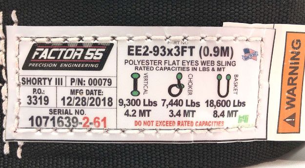 Factor 55 Shorty Strap III 3.0 Foot x 3.0 Inch