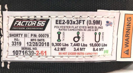 Factor 55 Shorty Strap III 3.0 Foot x 3.0 Inch