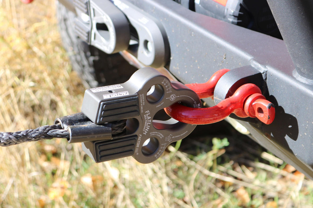 Factor 55 Winch Line Shackle Mount Foldable Flatlink Multimount Gray
