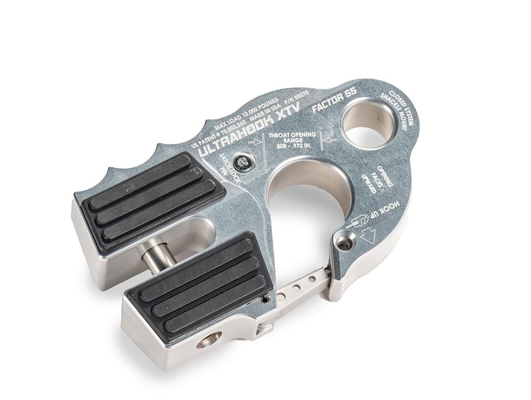 Factor 55 UltraHook XTV Closed System Winch Shackle Mount Silver