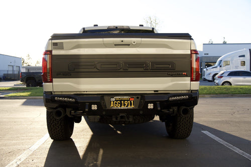 Rear view of a Ford F-150 Raptor R with an ADD Offroad rear bumper