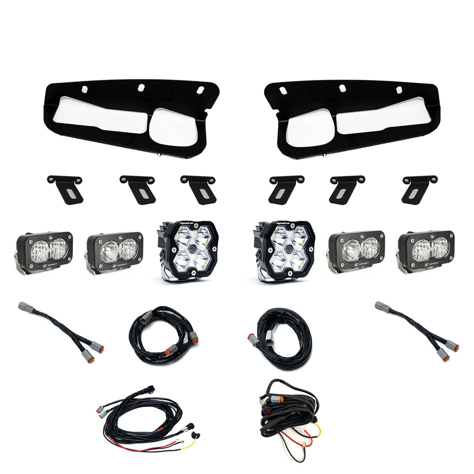 Squadron 2.0 Sport/Dual S2 Sport Sportmen Fog Pocket Light Kit Ford 2021-27 Bronco 2022-24 Bronco Raptor w/ Steel Bumper Baja Designs