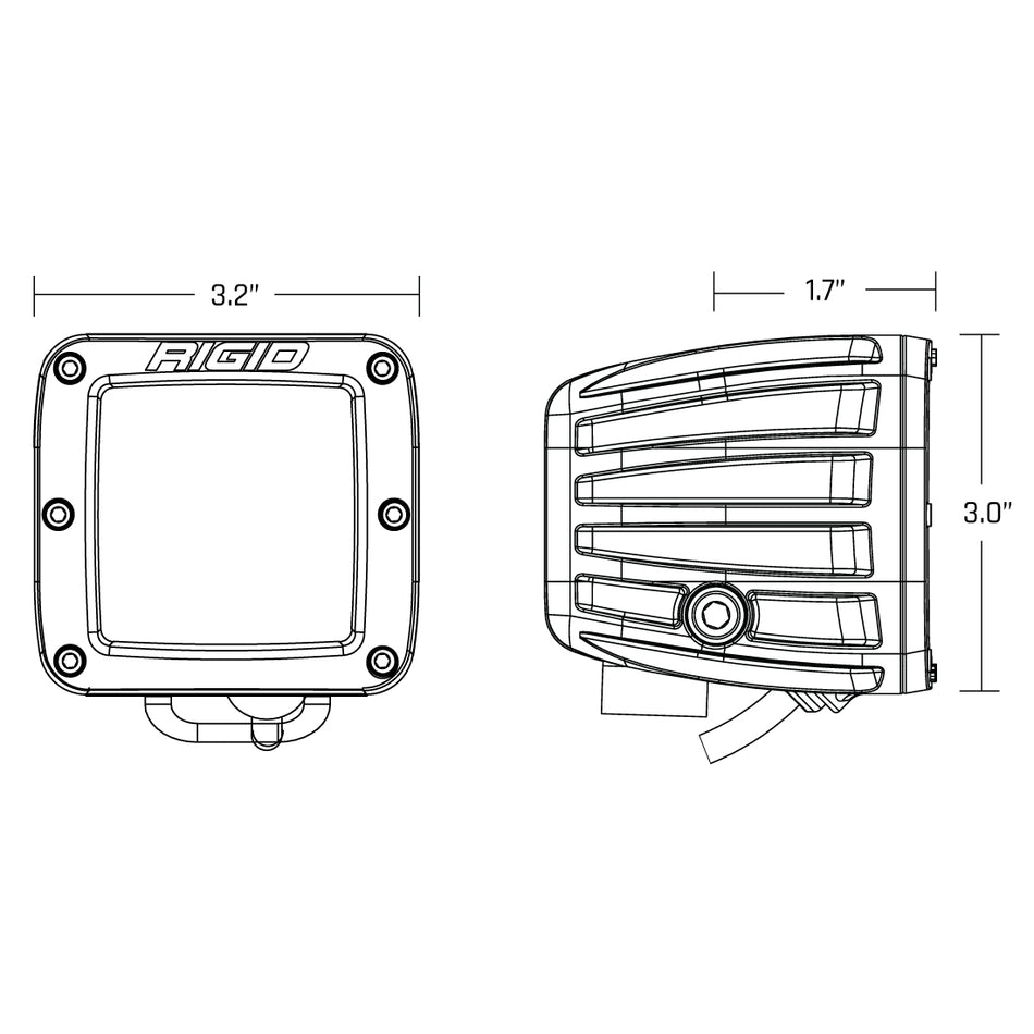 SAE J583 Compliant Selective Yellow Fog Light Pair D-Series Pro Street Legal Surface Mount Rigid Industries