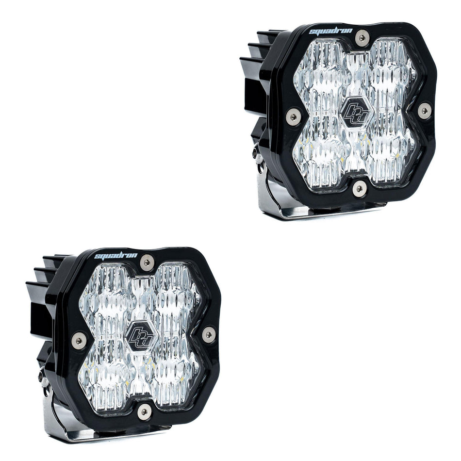 Squadron 2.0 Sport Black LED Auxiliary Light Pod Pair (No Harness) Universal Clear Baja Designs
