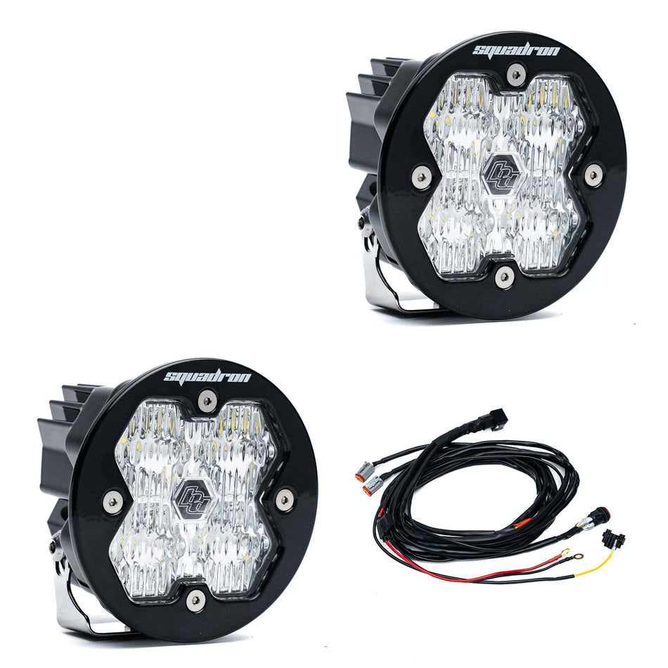 Squadron-R 2.0 Sport Black LED Auxiliary Light Pod Pair Universal Clear Baja Designs