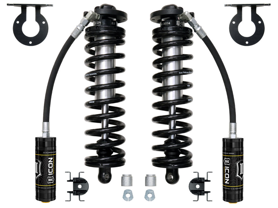 2005-2023 Ford F-250/F-350 Super Duty 4WD 2.5-3 Inch Lift V.S. 2.5 Series Coilover Conversion Kit Remote Reservoir W/ Caster Cams Icon Vehicle Dynamics
