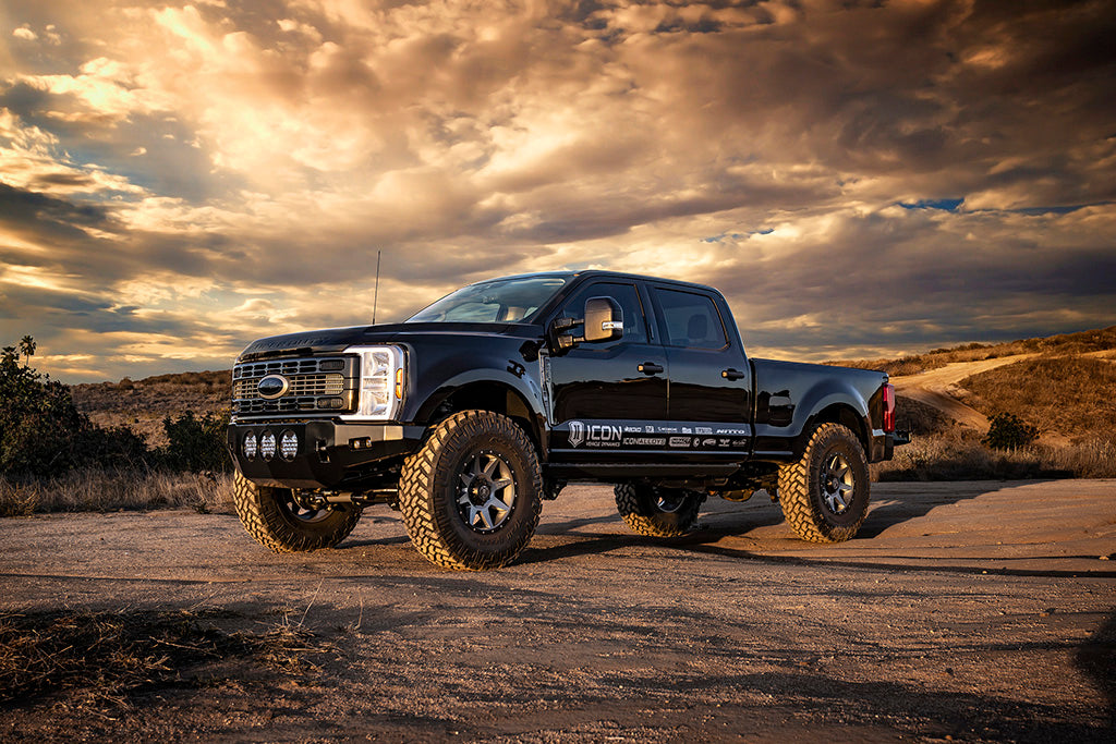 2023-2025 Ford F-250/F-350 Super Duty 4WD 4.5 Inch Lift Front V.S. 2.5 Aluminum Series Shocks Remote Reservoir W/ CDCV Pair Icon Vehicle Dynamics