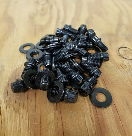 12PT Grade 8 Simulated Beadlock Ring Bolt Kit Black Zinc