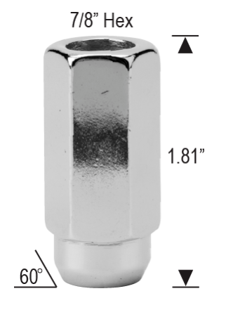 BUDGET 5/8" RACING LUG NUT 60 DEGREE