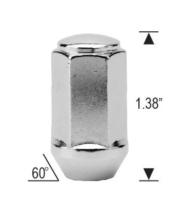 LUG NUT 12x1.5 1.38" LONG 3/4" HEX