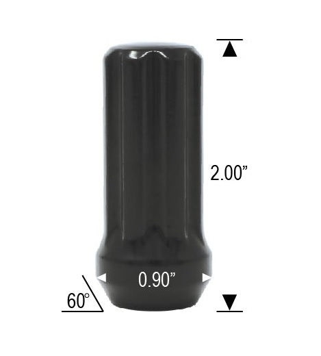 SPLINED LUG NUT 14mmx2.0 2.0" LONG