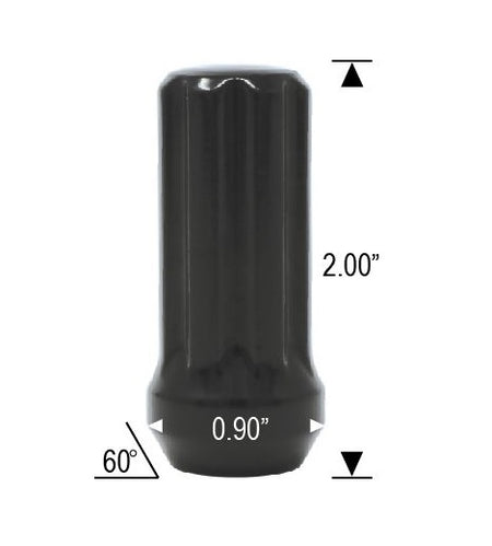 SPLINED LUG NUT 14mmx1.5 2.0" LONG
