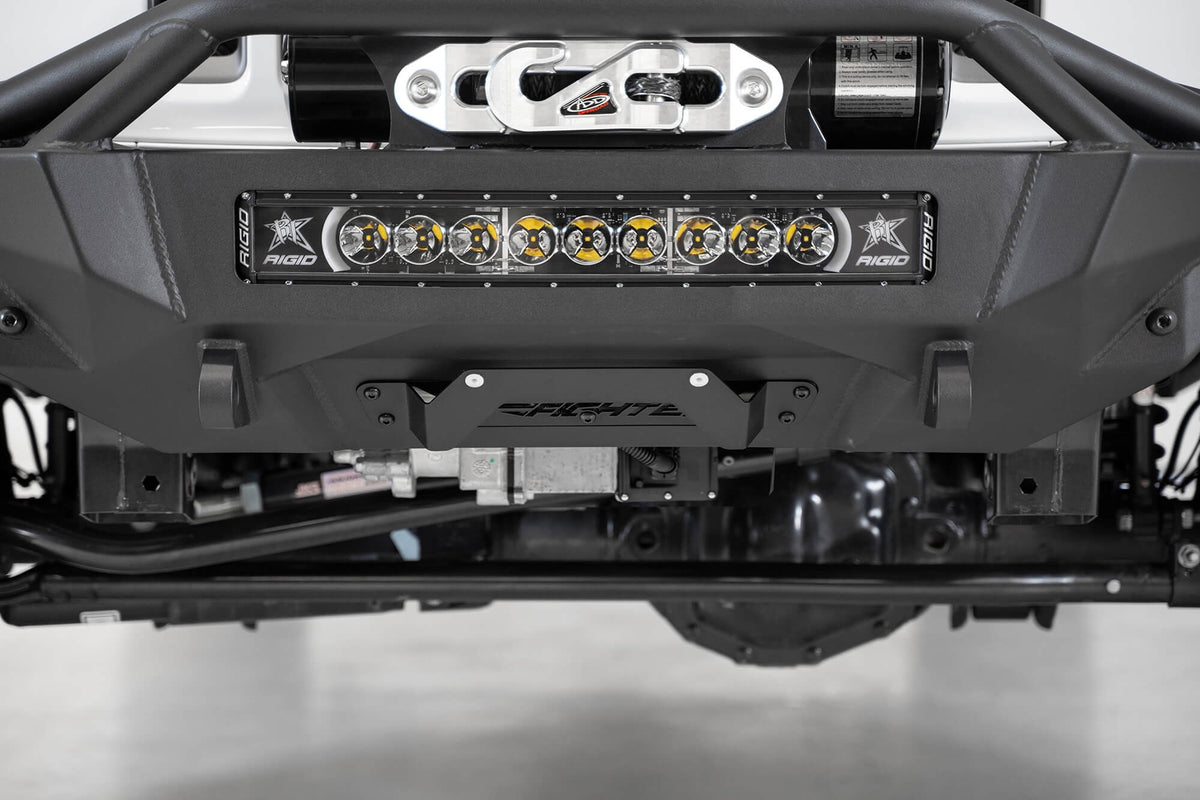 2007+ Jeep JL JLU JT Wrangler, Gladiator Stealth Fighter Front Bumper License Plate Bracket - Addictive Desert Designs AC96154701NA