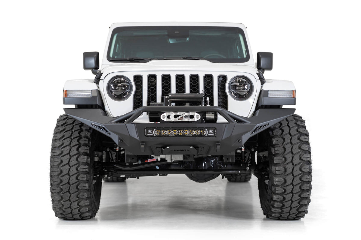 2007+ Jeep JL JLU JT Wrangler, Gladiator Stealth Fighter Front Bumper License Plate Bracket - Addictive Desert Designs AC96154701NA - view 3
