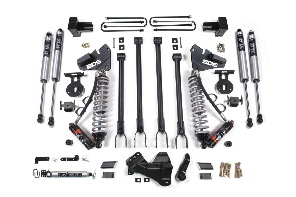 4 Inch Lift Kit w/ 4-Link | FOX 2.5 Performance Elite Coil-Over Conversion | Ford F250/F350 Super Duty (17-19) 4WD |...