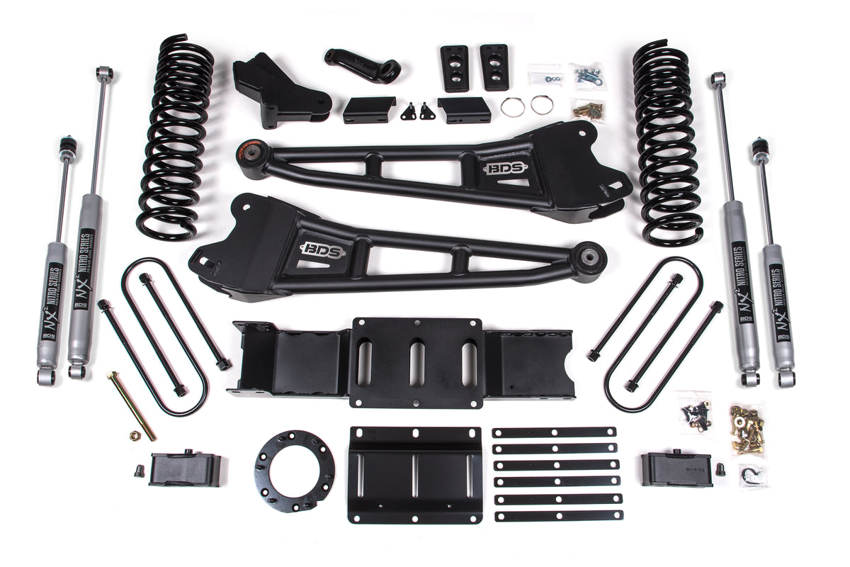 4 Inch Lift Kit w/ Radius Arm | 3 Inch Rear Block | Ram 3500 (19-24) 4WD | Diesel - BDS Suspension BDS1659H