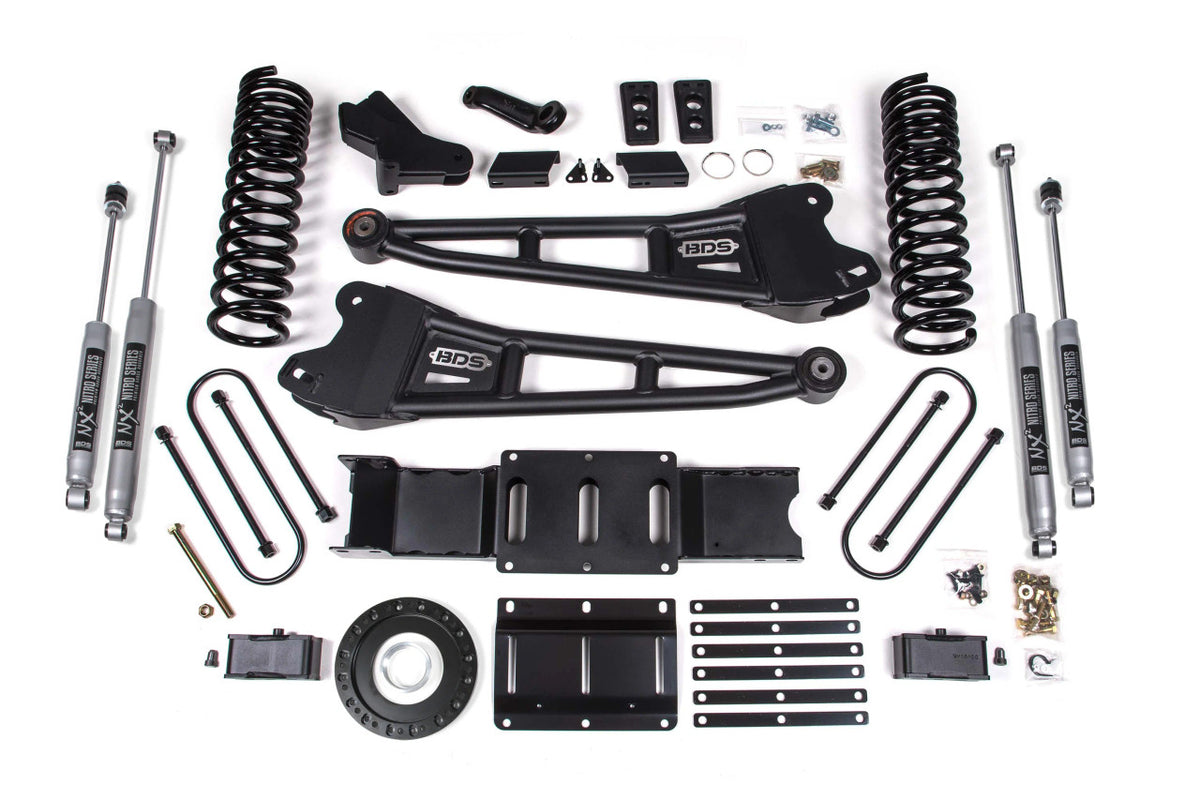 4 Inch Lift Kit w/ Radius Arm | 2 Inch Rear Block | Ram 3500 (19-24) 4WD | Diesel - BDS Suspension BDS1707FS
