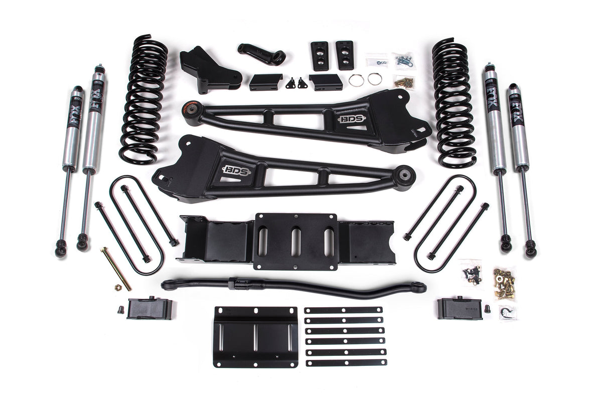 25-26 Ram 3500 4WD (Diesel) 4 Inch Radius Arm Suspension Lift Kit, 2 Inch Rear Lift w/o Overload, Block - Fox 2.0 IFP PS...