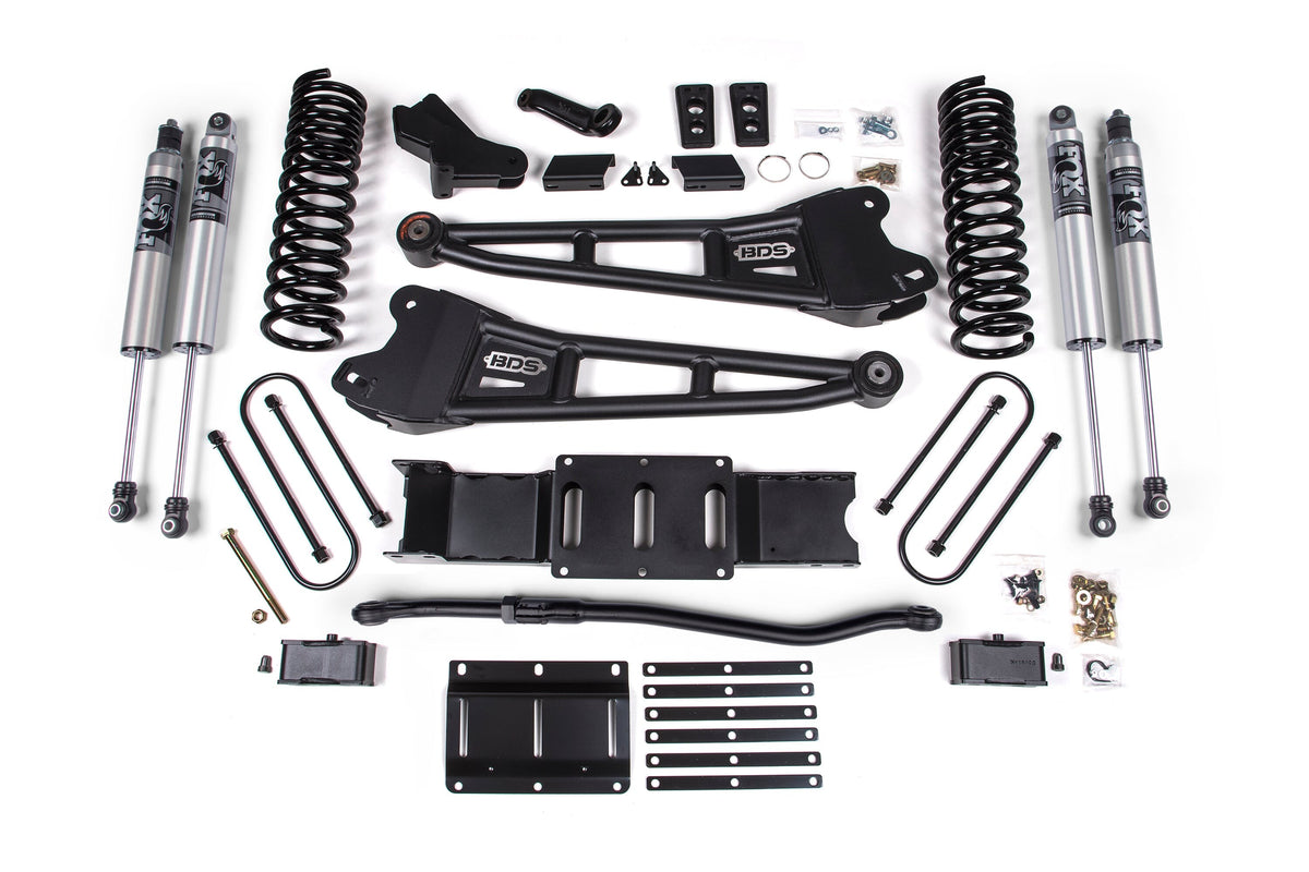 25-26 Ram 3500 4WD (Diesel) 4 Inch Radius Arm Suspension Lift Kit, 2 Inch Rear Lift w/o Overload, Block - Fox 2.5 IFP PS...