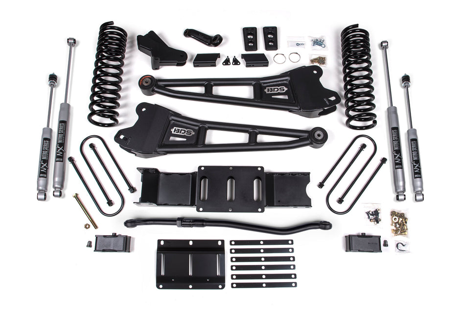 25-26 Ram 3500 4WD (Diesel) 4 Inch Radius Arm Suspension Lift Kit, 3 Inch Rear Lift, Block W/ OE Air Assist - NX2 Shocks...