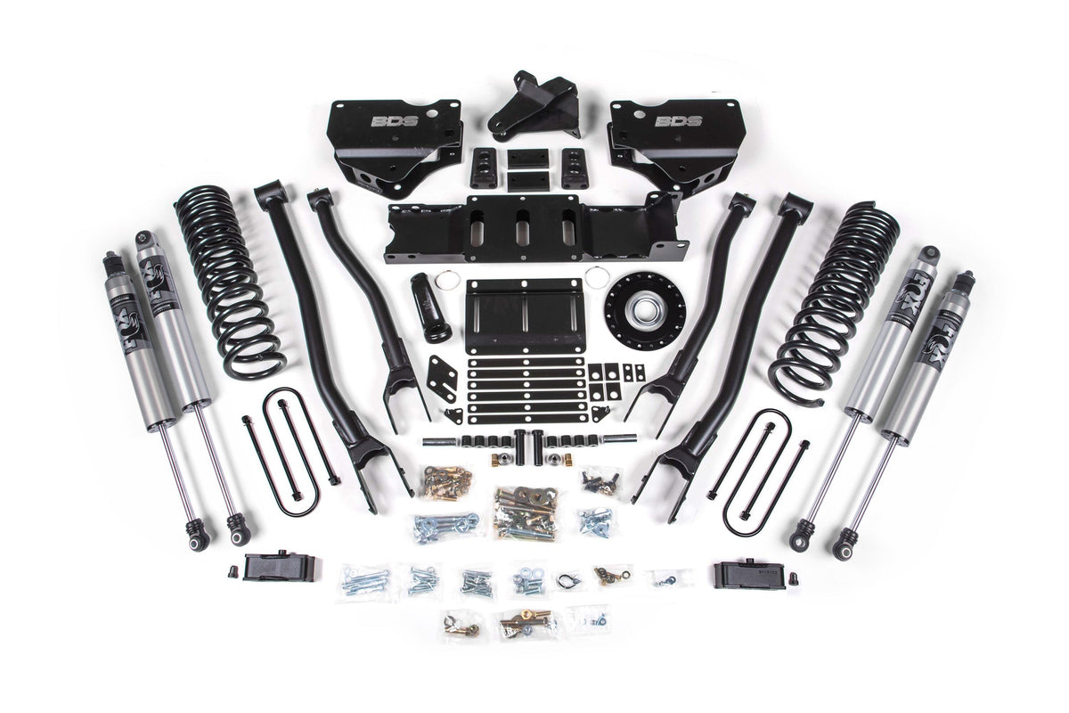 25-26 Ram 3500 (Gas) 4 Inch 4-Link Suspension Lift Kit W/ Indexing Ring, 2 Inch Rear Lift w/ Overload, Block - Fox 2.5...