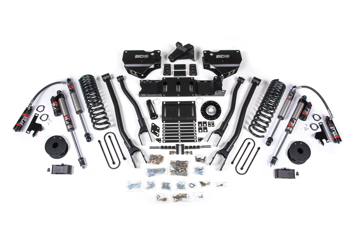 25-26 Ram 3500 (Gas) 4 Inch 4-Link Suspension Lift Kit W/ Indexing Ring, 3 Inch Rear Lift, OE Air Bag - Fox 2.5 PES...