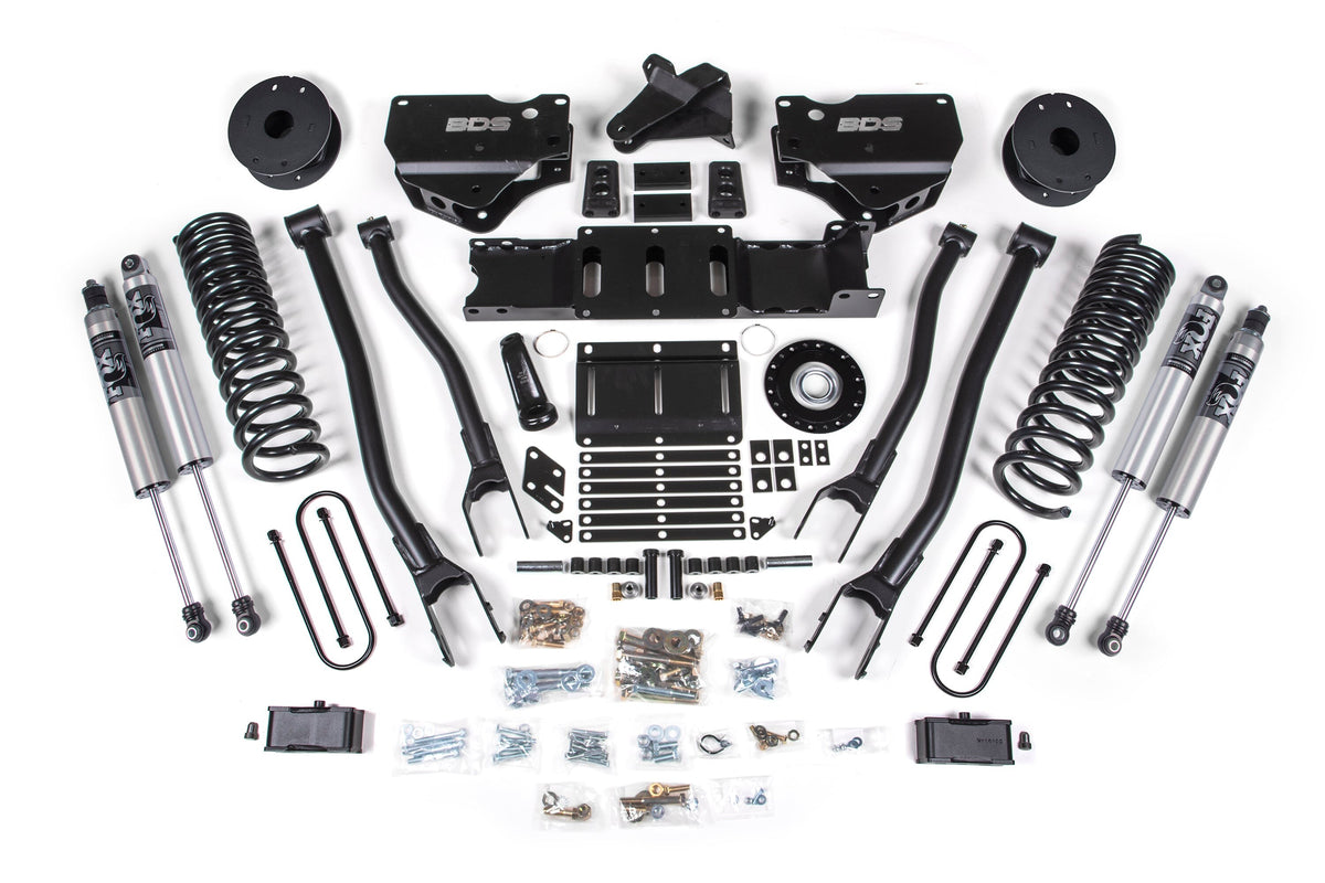 25-26 Ram 3500 (Gas) 4 Inch 4-Link Suspension Lift Kit W/ Indexing Ring, 3 Inch Rear Lift, OE Air Bag - Fox 2.5 IFP PS...