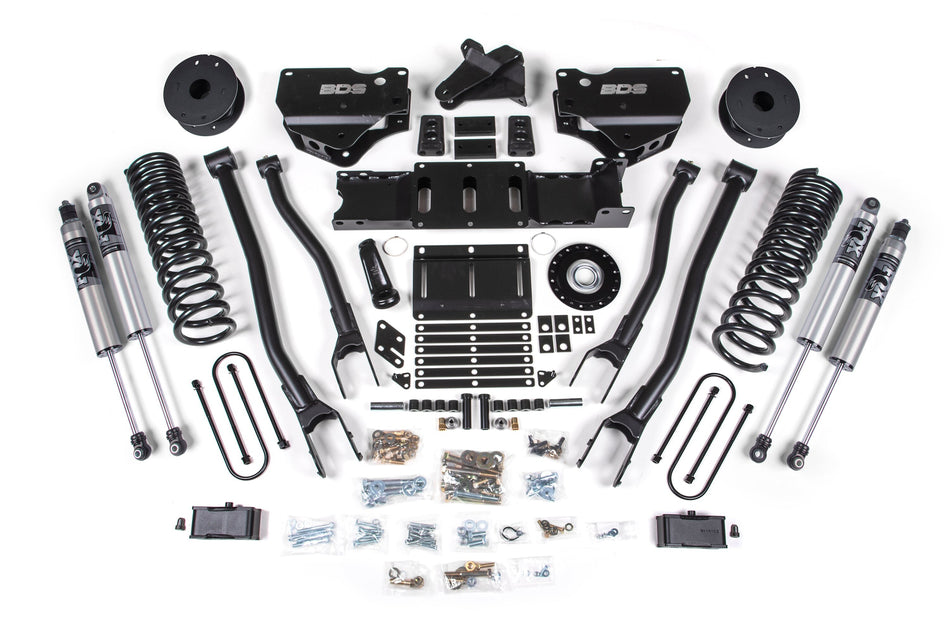 25-26 Ram 3500 (Gas) 4 Inch 4-Link Suspension Lift Kit W/ Indexing Ring, 3 Inch Rear Lift, OE Air Bag - Fox 2.5 IFP PS...