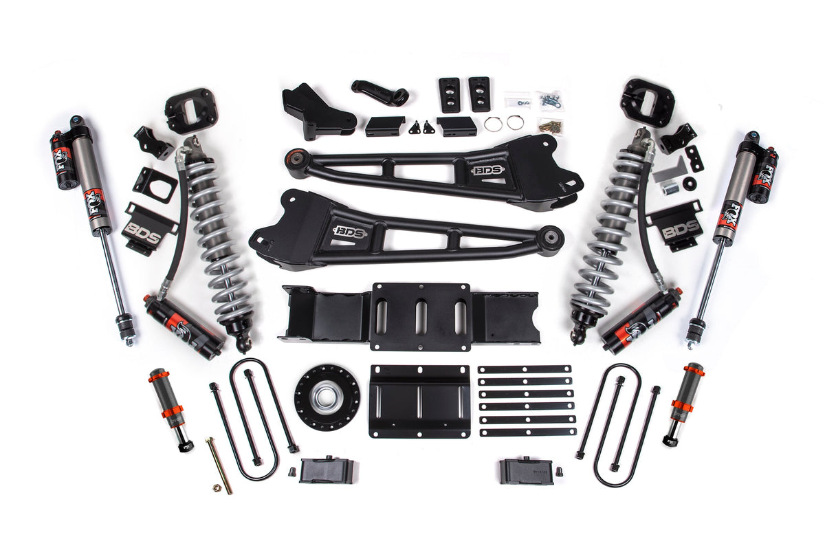 25-26 Ram 3500 (Diesel) 4 Inch Radius Arm Suspension Lift Kit W/ Indexing Ring, 2 Inch Rear Lift, Block W/ Overload - Fox...