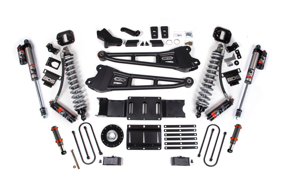 25-26 Ram 3500 (Diesel) 4 Inch Radius Arm Suspension Lift Kit W/ Indexing Ring, 2 Inch Rear Lift, Block W/ Overload - Fox...
