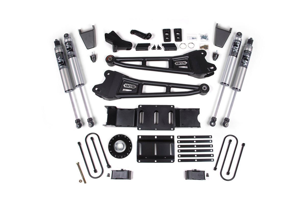 25-26 Ram 3500 (Diesel) 4 Inch Radius Arm Suspension Lift Kit W/ Indexing Ring, 2 Inch Rear Lift, Block W/ Overload - Fox...