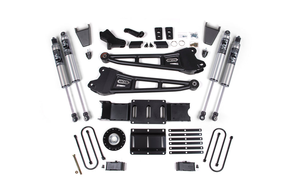 25-26 Ram 3500 (Diesel) 4 Inch Radius Arm Suspension Lift Kit W/ Indexing Ring, 2 Inch Rear Lift, Block W/ Overload - Fox...