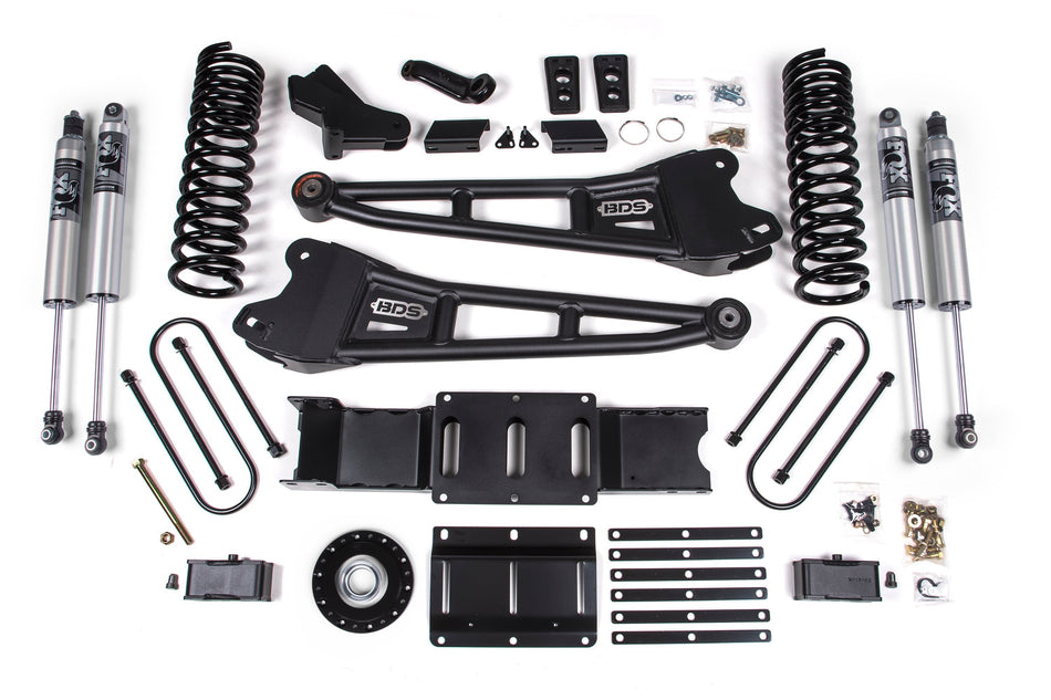 25-26 Ram 3500 (Diesel) 4 Inch Radius Arm Suspension Lift Kit W/ Indexing Ring, 2 Inch Rear Lift w/ Overload, Block - Fox...