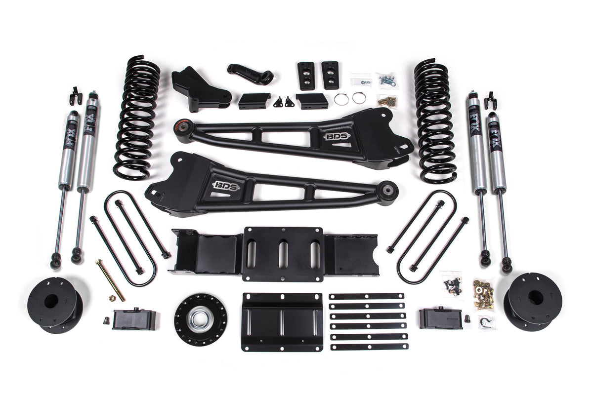 25-26 Ram 3500 (Gas) 4 Inch Radius Arm Suspension Lift Kit W/ Indexing Ring, 3 Inch Rear Lift, OE Air Bag - Fox 2.0 IFP...