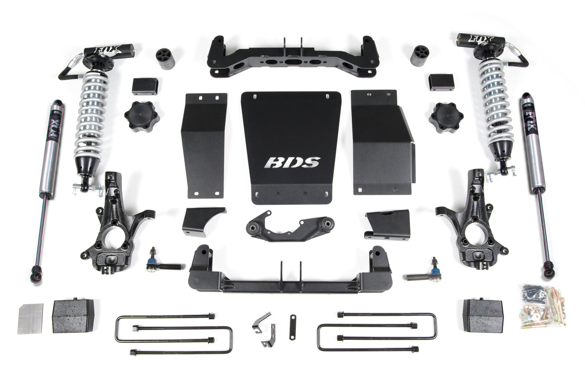 6 Inch Lift Kit FOX 2.5 Coil-Over Silverado/Sierra 1500 14-18 4WD Block Kit Aluminum / Stamped Steel Fox 2.5 Performance...