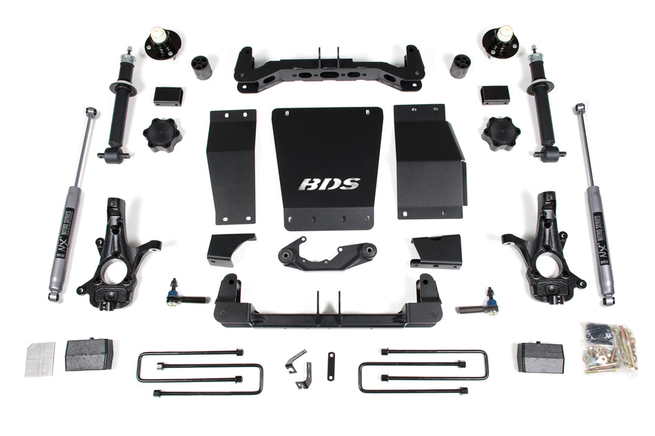 4 Inch Lift Kit Silverado/Sierra 1500 14-18 4WD Leaf Springs Cast Steel Control Arm Fox 2.0 Performance Shocks - BDS...