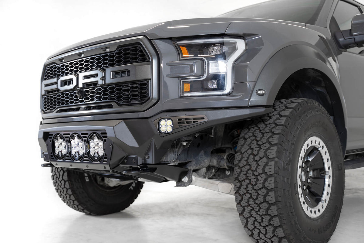 2017-2020 Ford Raptor Bomber Front Bumper Mounts for 3 Baja Designs LP6 Round Lights - Addictive Desert Designs F110014100103 - view 3