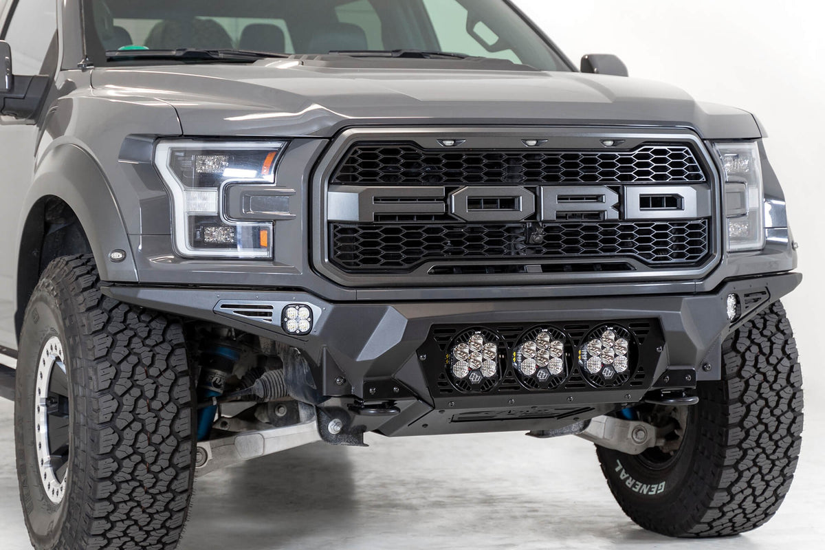 2017-2020 Ford Raptor Bomber Front Bumper Mounts for 3 Baja Designs LP6 Round Lights - Addictive Desert Designs F110014100103 - view 12