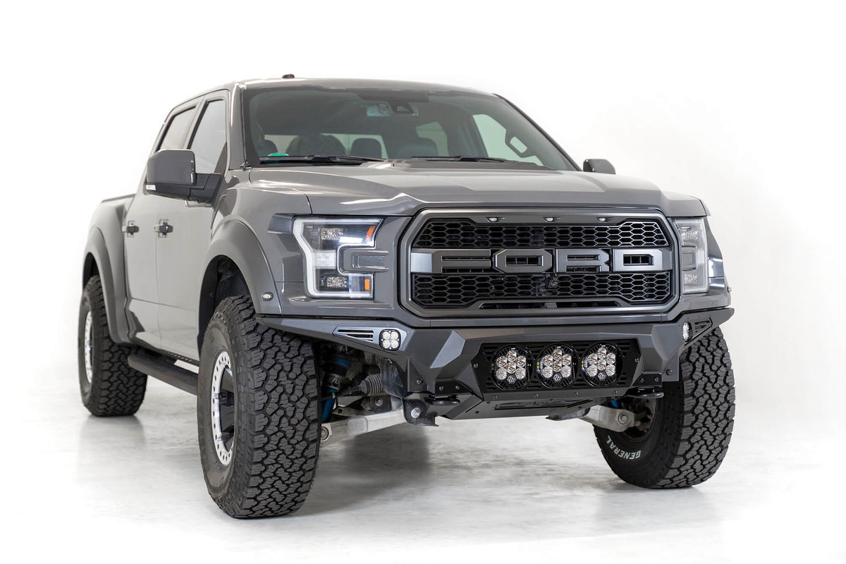 2017-2020 Ford Raptor Bomber Front Bumper Mounts for 3 Baja Designs LP6 Round Lights - Addictive Desert Designs F110014100103 - view 5