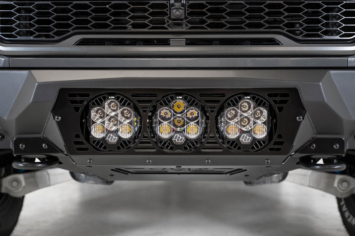 2017-2020 Ford Raptor Bomber Front Bumper Mounts for 3 Baja Designs LP6 Round Lights - Addictive Desert Designs F110014100103 - view 10