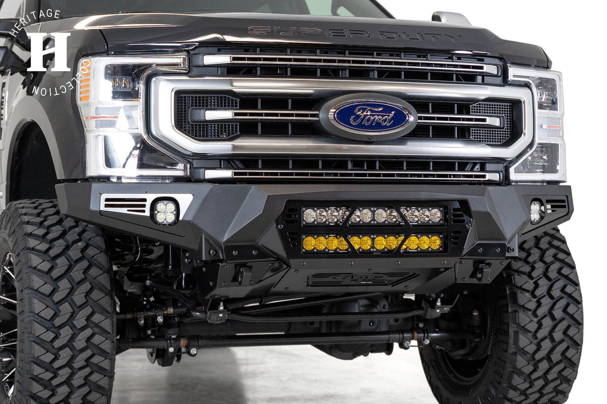 2017-2022 Ford Super Duty F-250 F-350 Bomber Front Bumper Mounts for dual 20 Inch Light Bars - Addictive Desert Designs F160012140103
