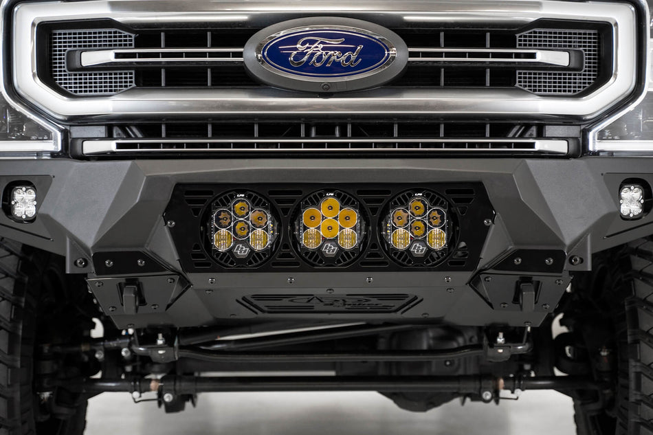 2017-2022 Ford Super Duty F-250 F-350 Bomber Front Bumper Mounts for 3 Baja Designs LP6s - Addictive Desert Designs F160014100103