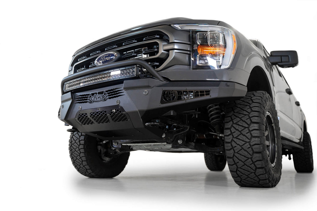 2021-2023 Ford F-150 HoneyBadger Front Bumper With Top Hoop - Addictive Desert Designs F197431040103 - view 5