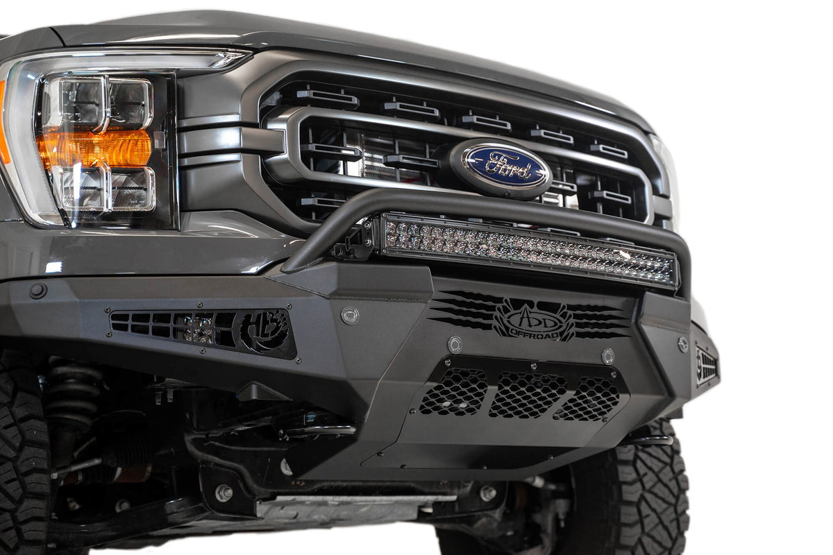 2021-2023 Ford F-150 HoneyBadger Front Bumper With Top Hoop - Addictive Desert Designs F197431040103 - view 11