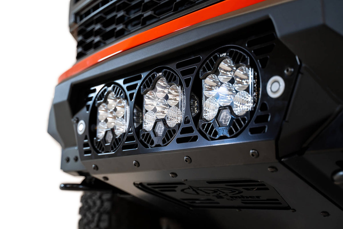 2021+ Ford Raptor Bomber Front Bumper Mounts for 3 Baja Designs LP6 Round Lights - Addictive Desert Designs F210014100103 - view 5