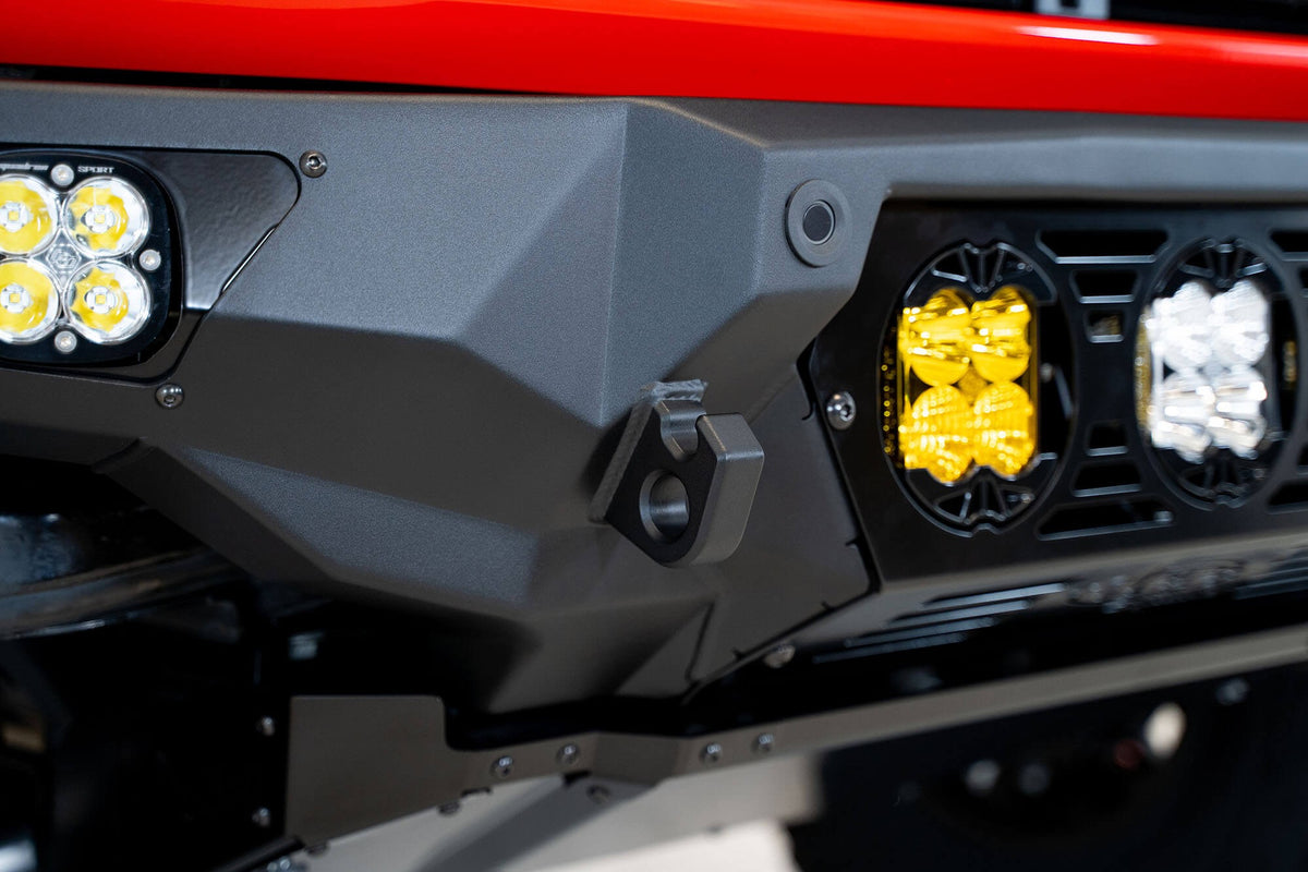 2021+ Ford Bronco Bomber Front Bumper Mounts for Three Baja Designs LP4 Lights - Addictive Desert Designs F230194120103 - view 2