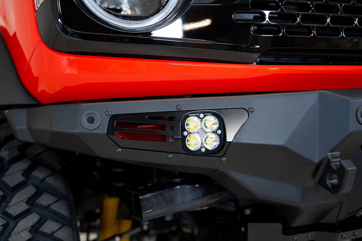2021+ Ford Bronco Bomber Front Bumper Mounts for Three Baja Designs LP4 Lights - Addictive Desert Designs F230194120103 - view 9
