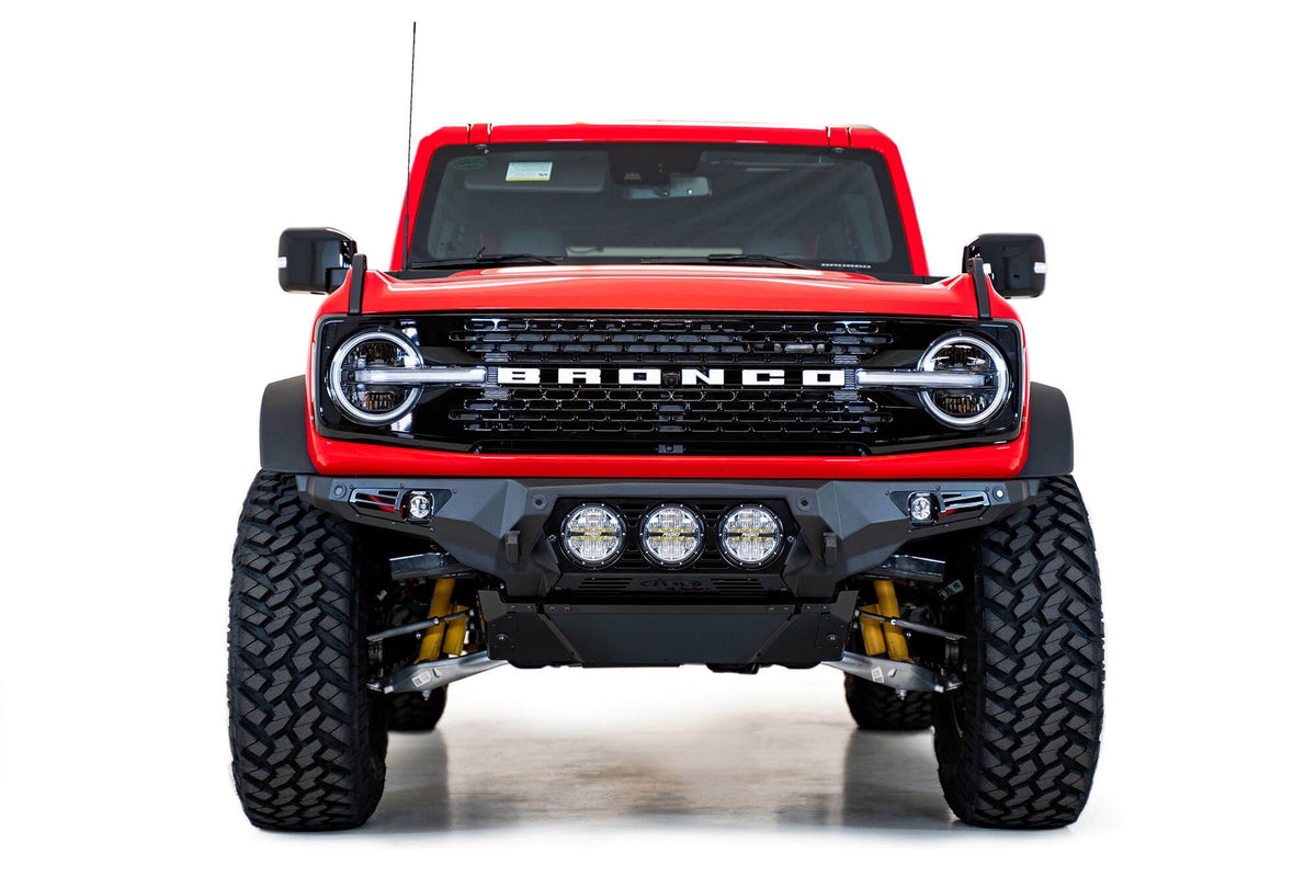 2021+ Ford Bronco Bomber Front Bumper Mounts for three Rigid 360 6 Inch lights - Addictive Desert Designs F230194130103 - view 2
