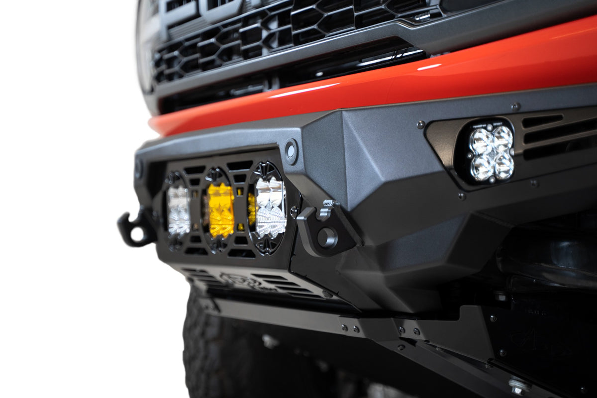 2022+ Ford Bronco Raptor Bomber Front Bumper Mounts for 3 Baja LP4 Lights - Addictive Desert Designs F260014120103 - view 4