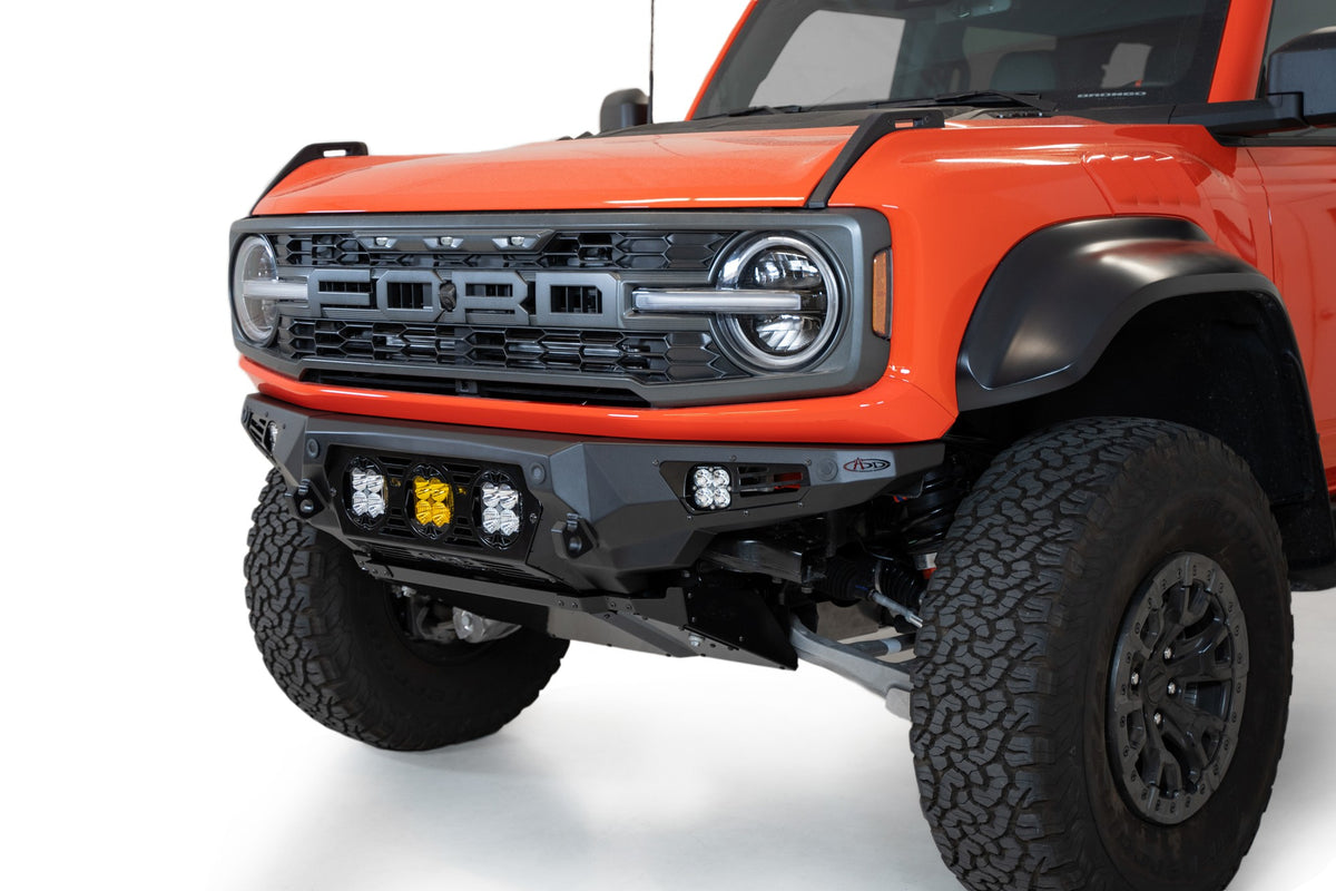 2022+ Ford Bronco Raptor Bomber Front Bumper Mounts for 3 Baja LP4 Lights - Addictive Desert Designs F260014120103 - view 8